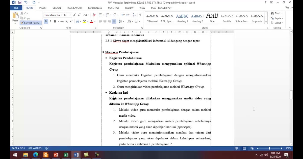 Rpp Kuliah Daring : PENDIDIKAN DAN KEBUDAYAAN: MENGAJAR ...