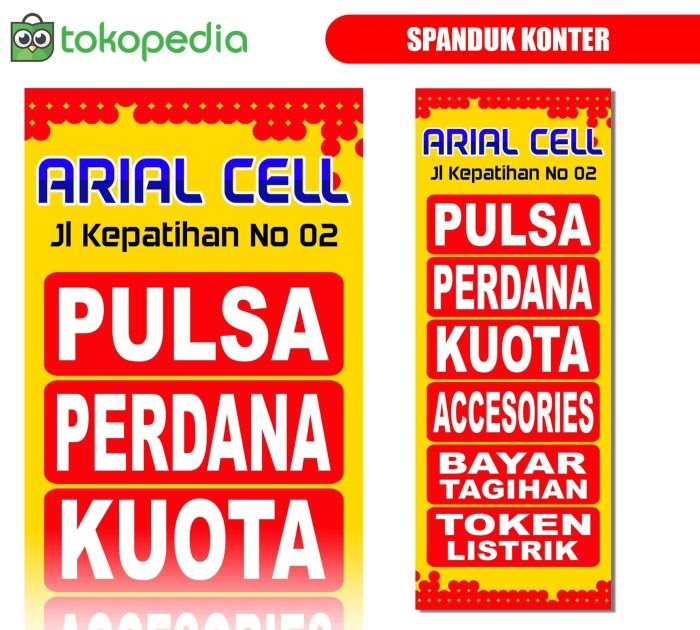 Banner Jual  Pulsa  Keren desain  spanduk kreatif