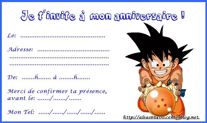 What Next Carte Anniversaire Gratuite Imprimer Dragon Ball Z