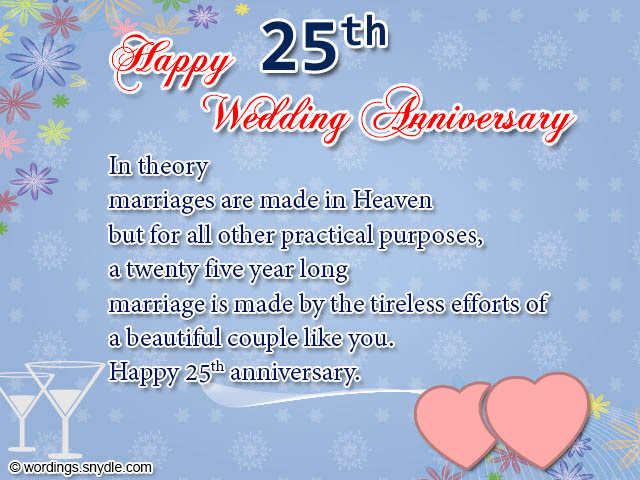  Wedding  Couple Wishes Happy 25th  Anniversary  Wishes for 