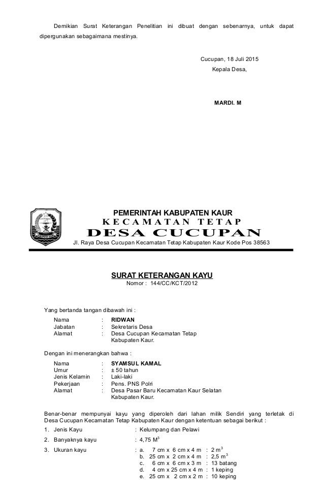 Contoh Surat Pernyataan Penelitian Skripsi / Contoh Surat ...