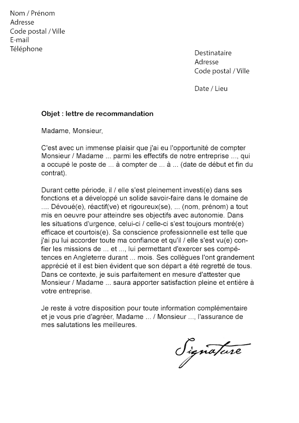 lettre motivation suisse