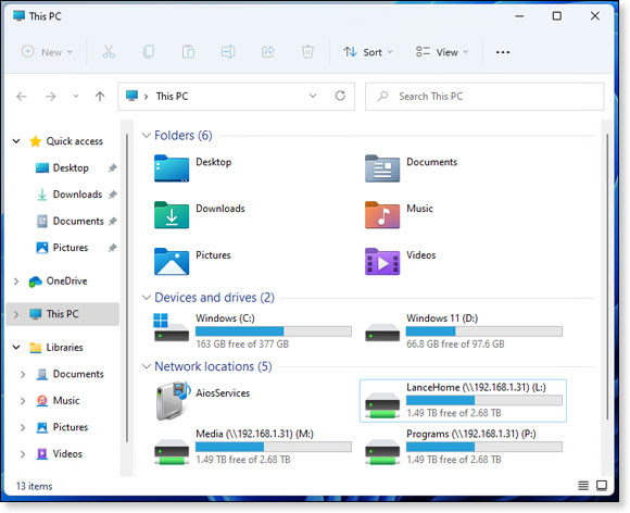 File Explorer core folders