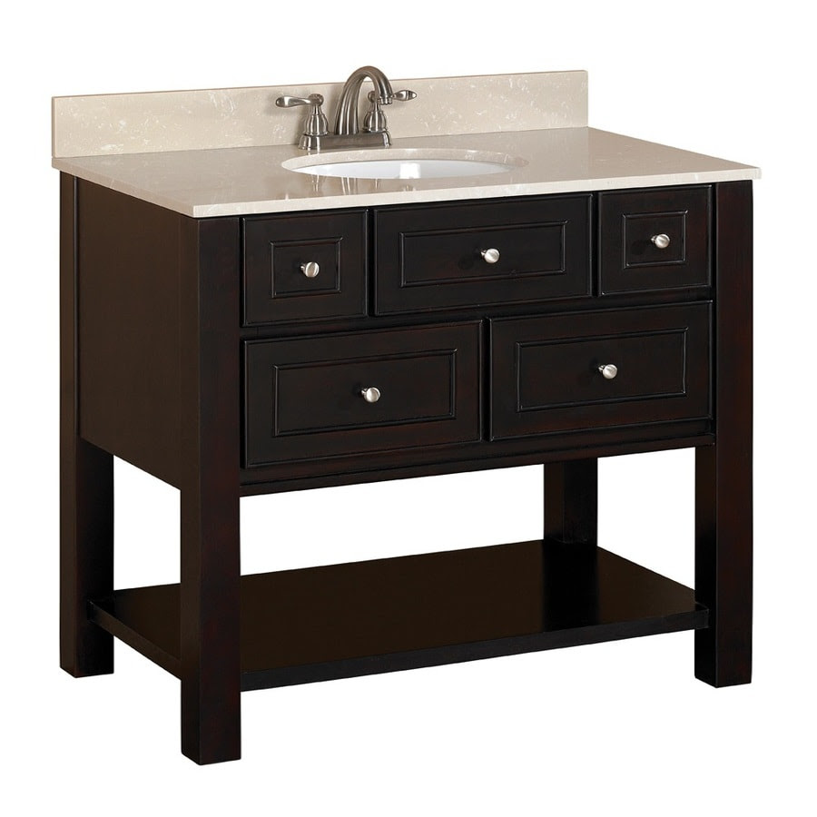 There are a few common categories bathroom vanity tables and furniture fall into. Allen Roth Hagen Espresso Undermount Single Sink Birch Poplar Bathroom Vanity With Engineered Stone Top Common 36 In X 21 In Actual 36 In X 21 In In The Bathroom Vanities With Tops Department At Lowes Com