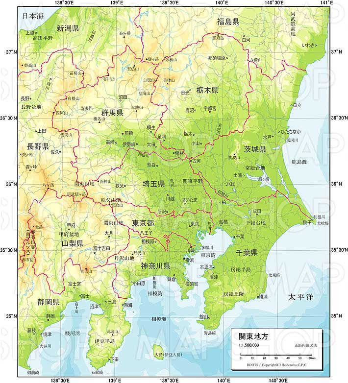 最高のコレクション 関東 地方 地図 フリー