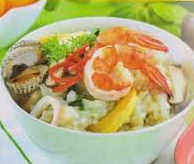 Nasi putih (biar cepat) • udang cincang • ayam cincang • daun bawang • daun seledri • (bisa tambah wortel cincang atau brokoli) • penyedap rasa, garam, saos tiram • (kalau takut amis bisa tambah kan jahe sedikit) malvin (yamminyalifbatatsa) Bubur Seafood Resep Kuliner Indonesia Dan Dunia