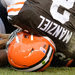 The Browns' Johnny Manziel being sacked by the Bengals' Geno Atkins on Sunday.