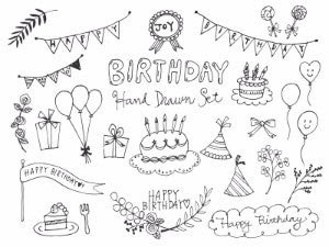 Hd限定手書き ボールペン 手書き 誕生日カード イラスト スーパーイラストコレクション