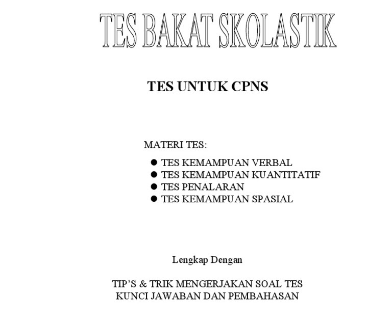 Contoh Soal Tes Bakat Skolastik Sma - Wulan Tugas