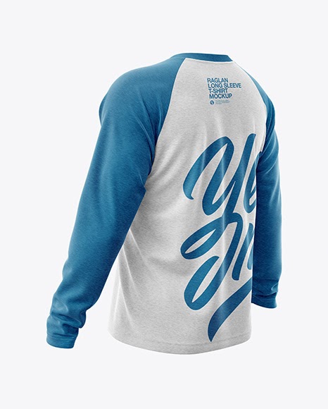 Download Melange Mens Raglan Long Sleeve T-Shirt Jersey Mockup PSD ...