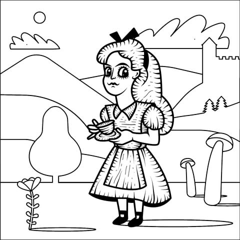 You can print it and color together with your kids. Alice In Wonderland Coloring Page Free Printable Coloring Pages
