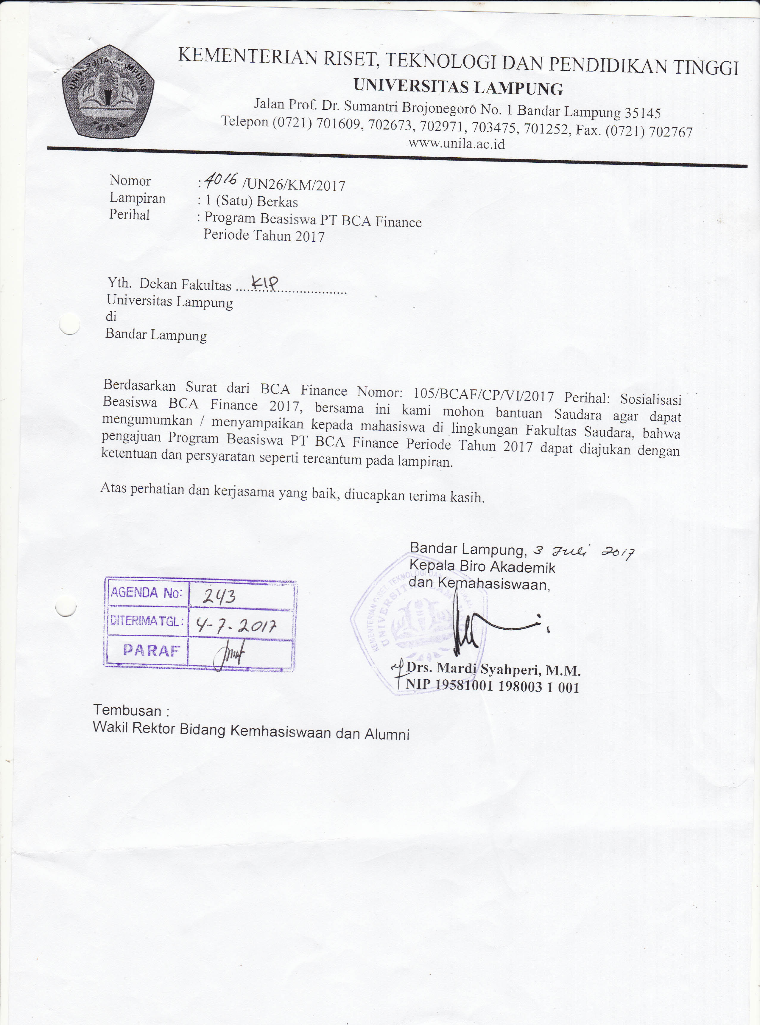 Seleksi program beasiswa s2 kemenag 2019. Beasiswa Bca Finance Tahun 2017 Subbagian Kemahasiswaan Dan Alumni Fkip Universitas Lampung