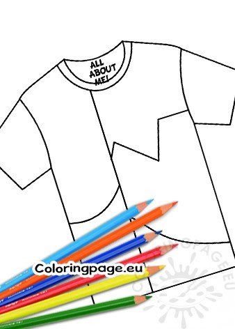 All About Me T Shirt Template Coloring Page