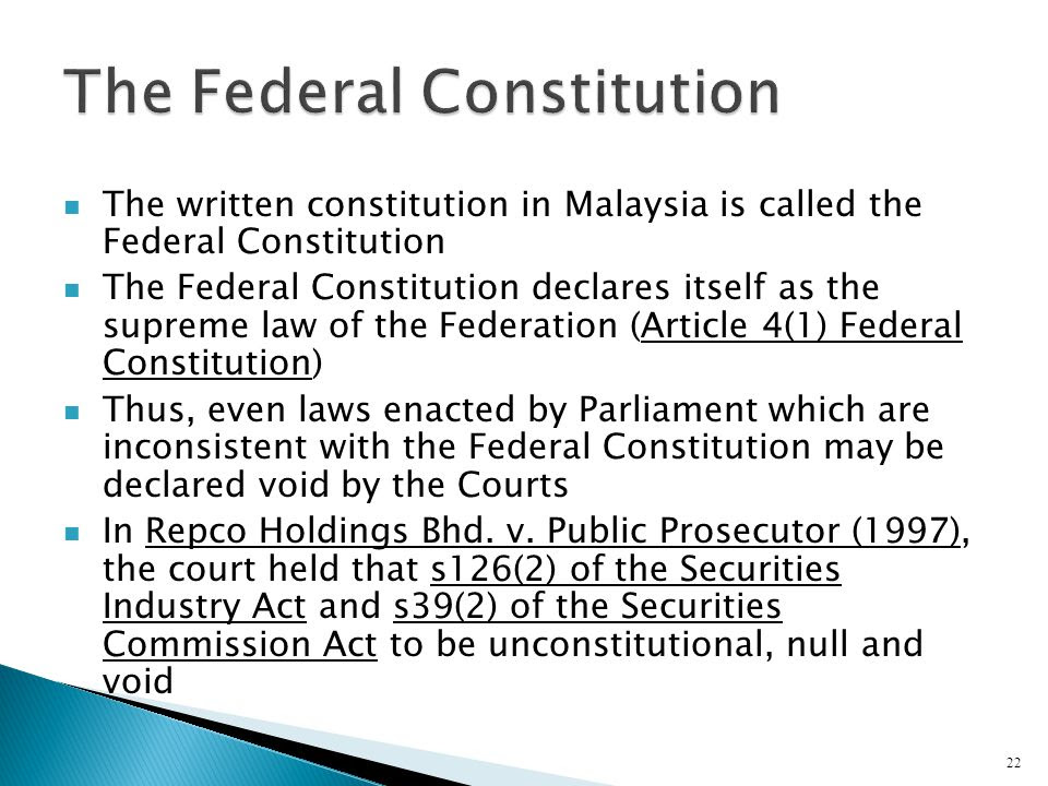 To dispose of and make all needful rules and regulations respecting the territory or other property belonging to the united states; Mpu3173 Main Provisions Of Malaysia Constitution Lessons Blendspace