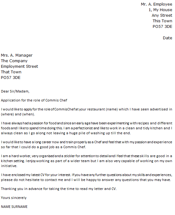 We did not find results for: Commis Chef Cover Letter Sample July 2021