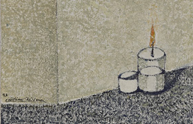 «Muros y dos objetos blancos». Cristino de Vera (1997). Fundación Cristino Vera - Fundación Caja Canarias.
