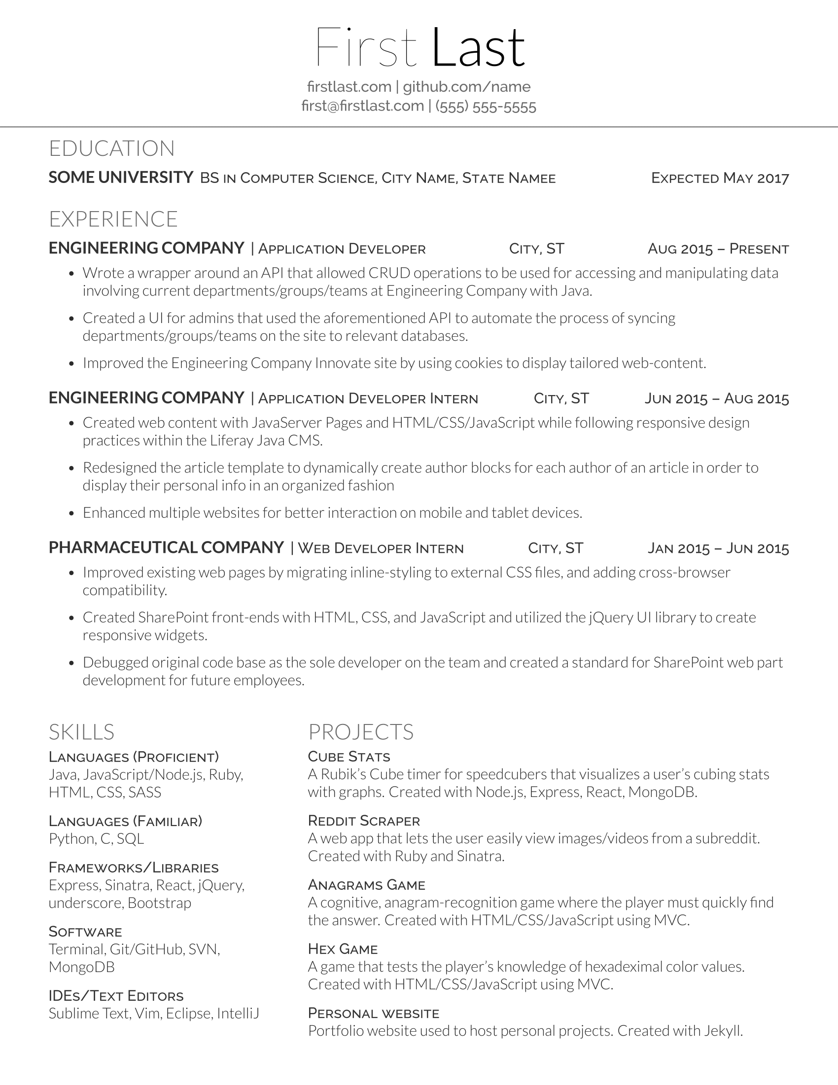 Free latex resume template and latex cv template collection. Would You Consider This To Be A Bad Resume Format Cscareerquestions