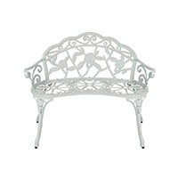 Outdoor Patio Garden Bench Park Yard Furniture Cast Iron Antique Rose