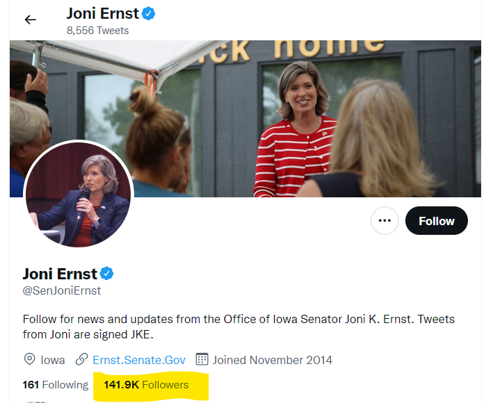 Joni Ernst followers