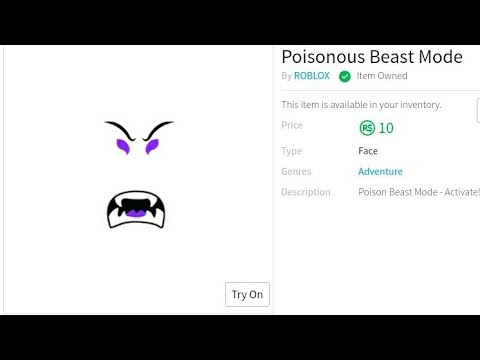 How To Get The Poisonous Beast Mode In Roblox 2019 Free Real - roblox beast mode face how do u hack roblox accounts