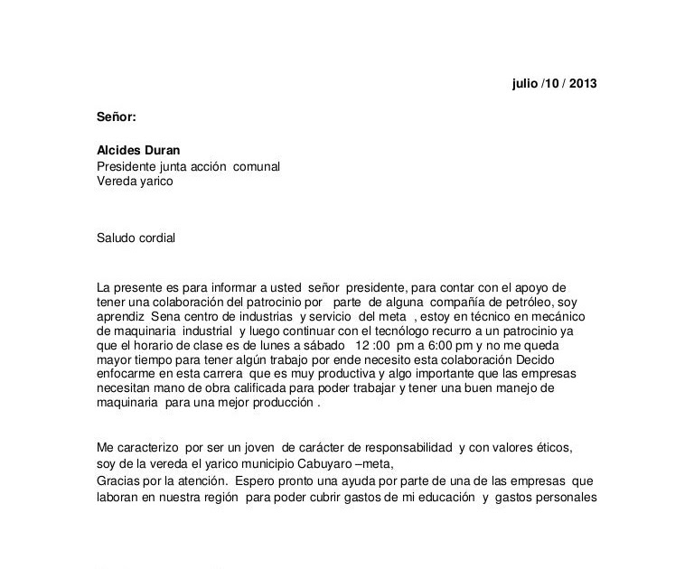 Modelo De Carta De Agradecimiento Por Apoyo De Beca - w 