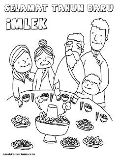  Gambar  Mewarna  Makan Bersama Keluarga  Koleksi Halaman 