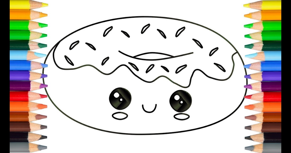 Schattige Tekeningen Donut - Coloring and Drawing