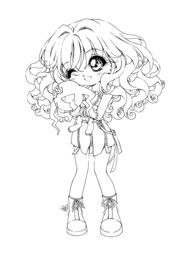 Cute Anime Coloring Pages Easy Coloring And Drawing