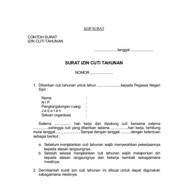 Surat Permohonan Cuti Menikah Perusahaan - ARasmi