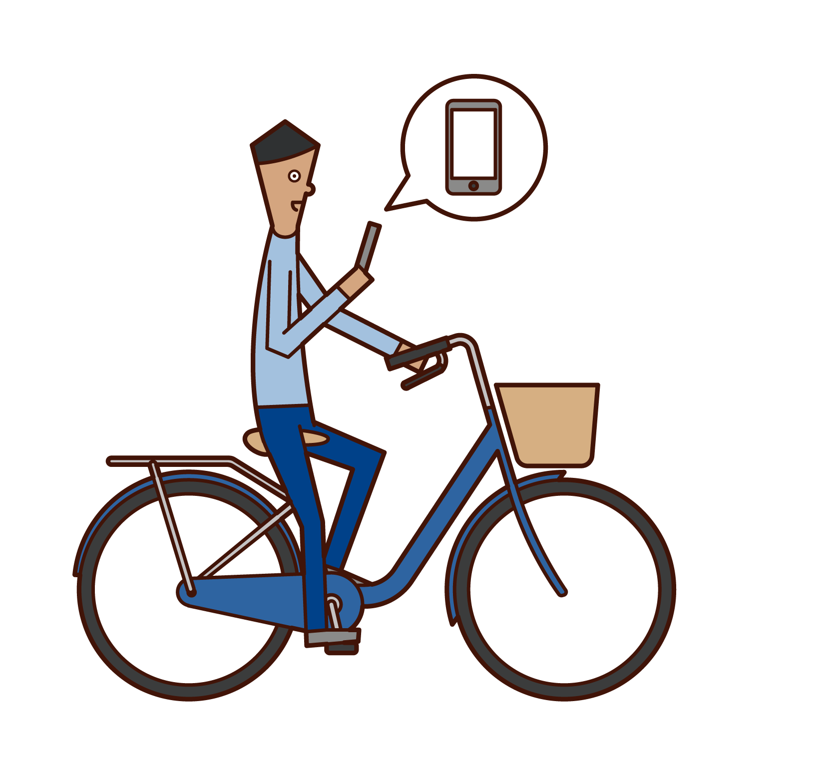 乗る 自転車 イラスト