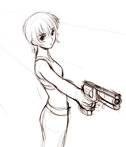 トップレート 銃 構える ポーズ イラスト イラストベスト100