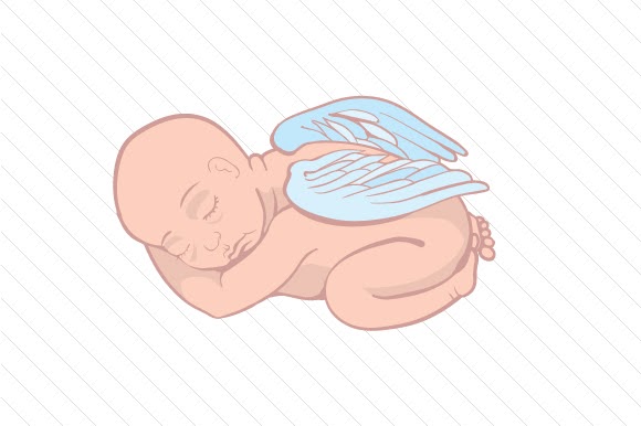 Download Sleeping baby with angel wings SVG Cut Files