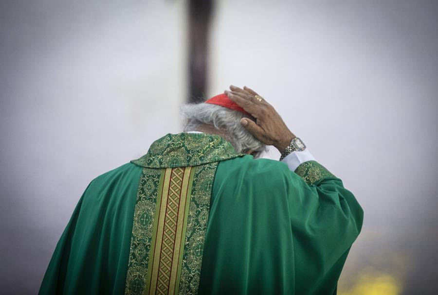 Nicaraguan Cardinal Leopoldo Brenes presides over Mass at the Metropolitan Cathedral in Managua.