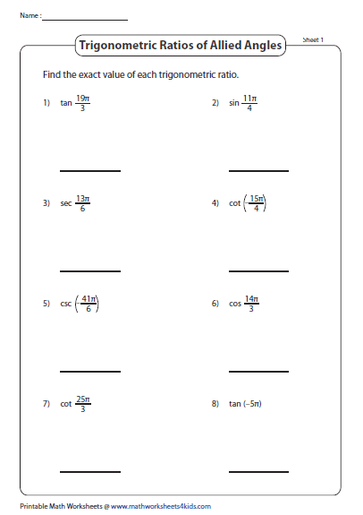 Angles Of Elevation And Depression Worksheet With Answers - worksheet