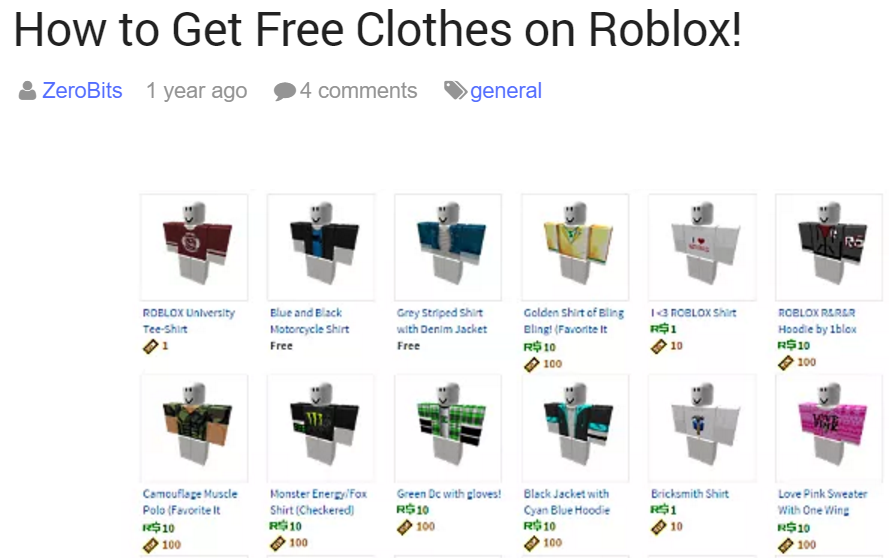 Free Roblox Clothes - roblox free clothing and outfits