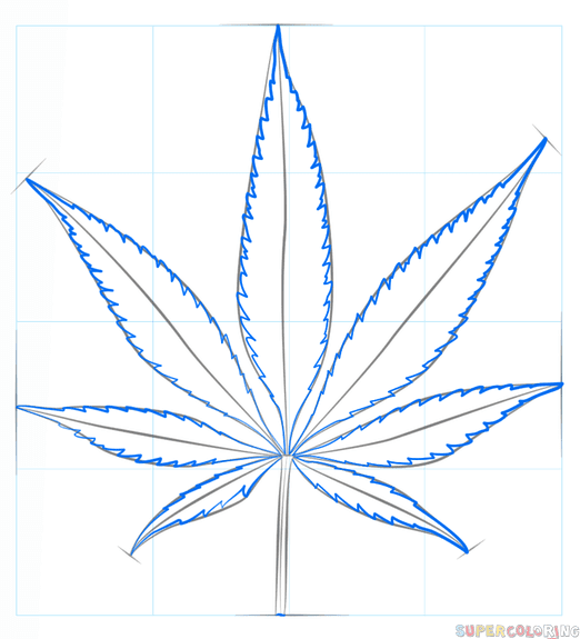 40+ Most Popular Marijuana Leaf Drawing Step By Step | Invisible Blogger