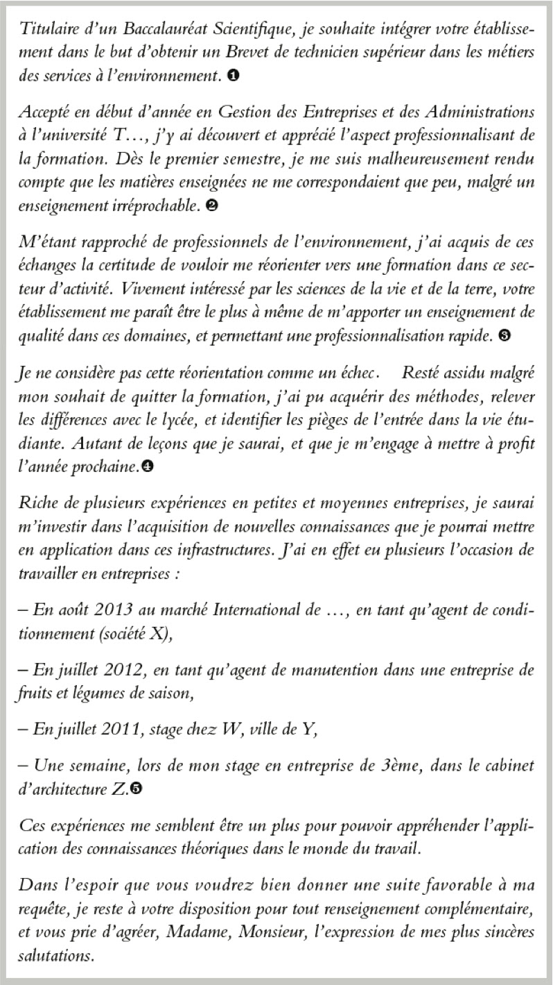 lettre de motivation parcoursup mco