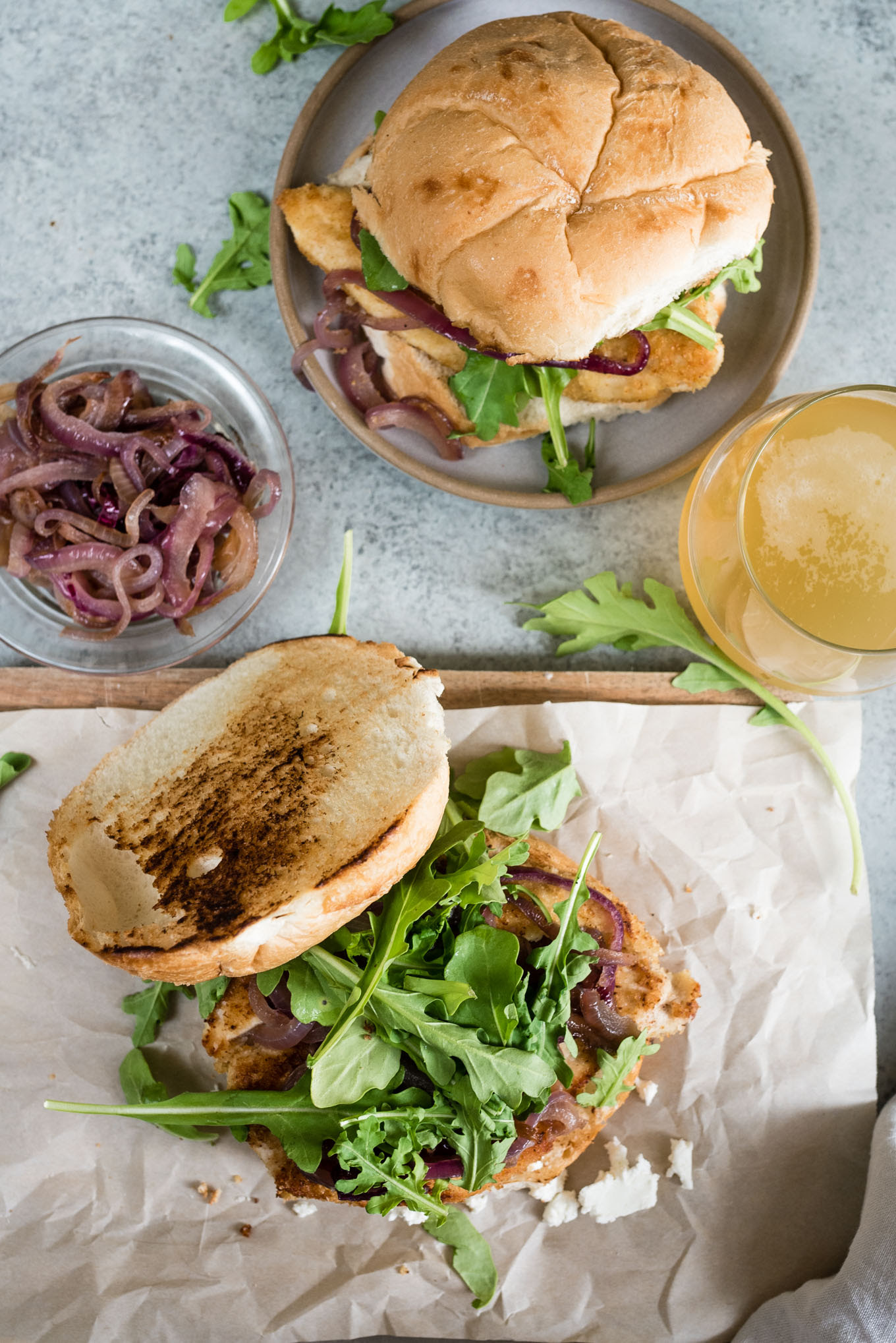 Press both sides of the chicken into the crumbs. Panko And Almond Crusted Chicken Sandwich With Sauteed Onions Arugula And Goat Cheese Nutritious Eats