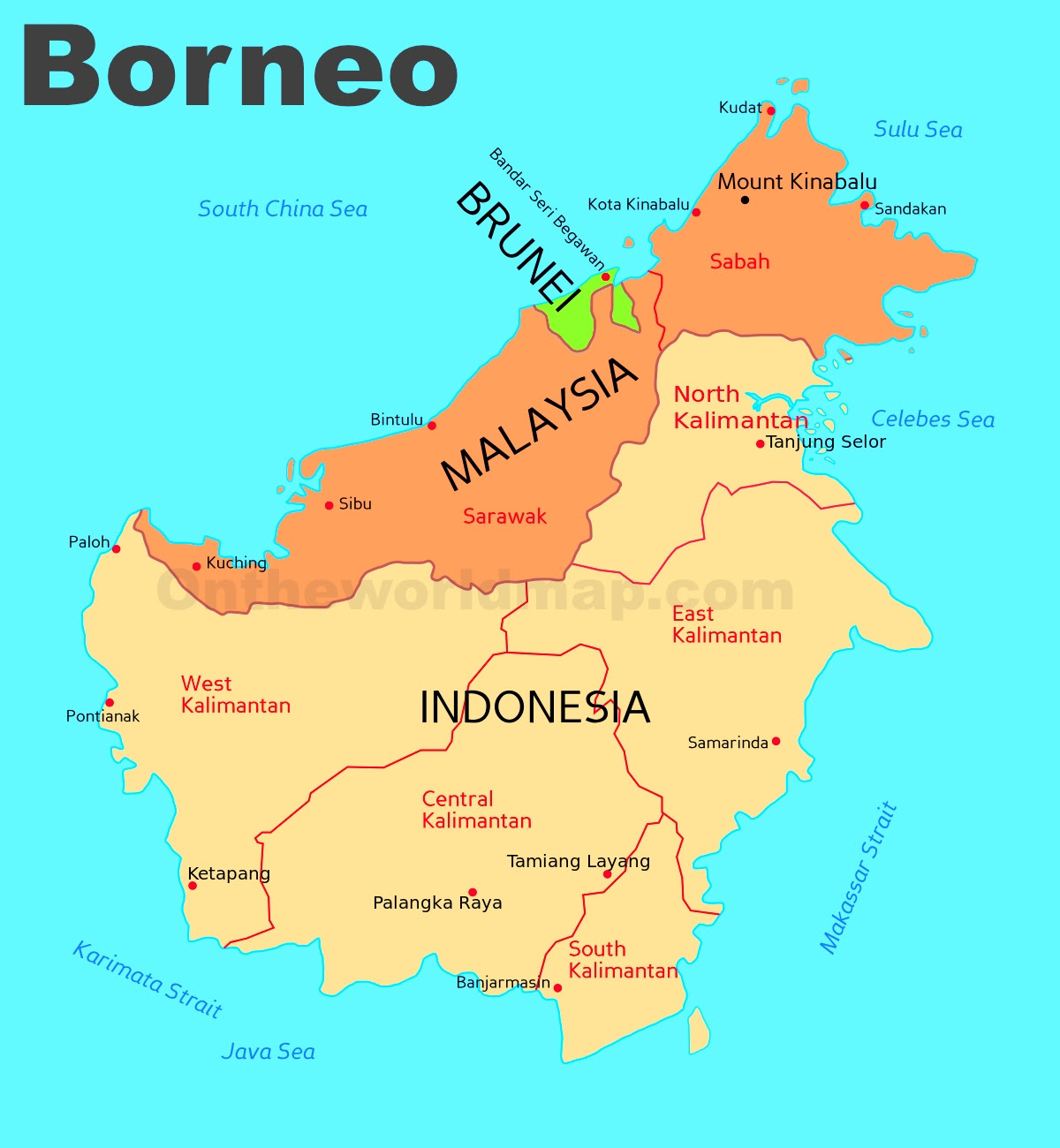 Jungle Maps  Map  Of Kalimantan  Borneo 