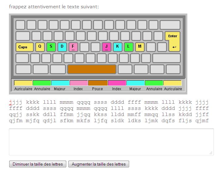 taper une lettre sur ordinateur