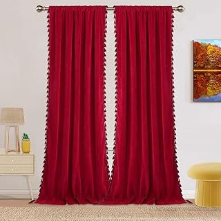 Living Velvet Top Curtain 228 X 228 Red / 31 Curtains ...
