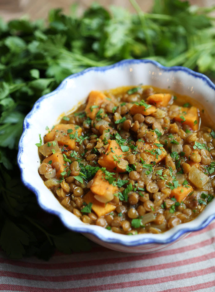 I'm wanting some stuff like curries and soups, or anything else that's yummy! Lentil And Sweet Potato Stew Eat Yourself Skinny