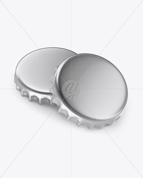 Download Download Two Metallic Bottle Caps Mockup - Half Side View ...