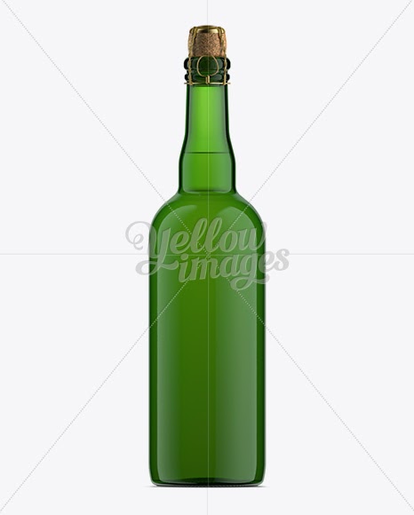 Download Download Green Glass Bottle With Stout Beer Mockup