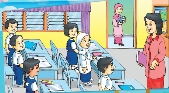 Gambar Kartun Guru Sedang Mengajar Kata Kata