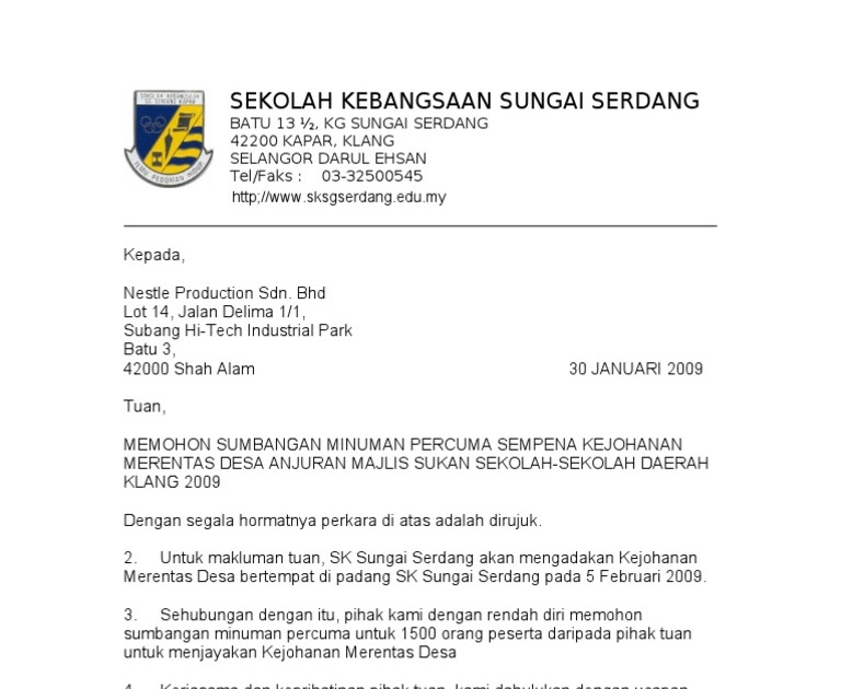 Surat Rasmi Aduan Gangguan Elektrik - Gong Syimi