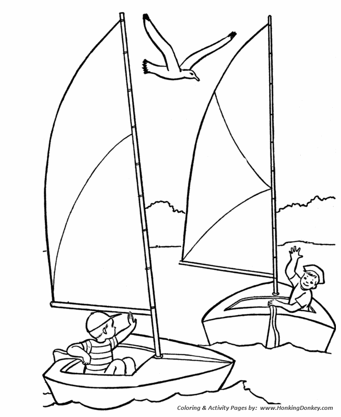 Sailboats are one of the modes of water transportation. July 4th Coloring Pages Fourth Of July Boat Sailing Coloring Page Sheets Honkingdonkey