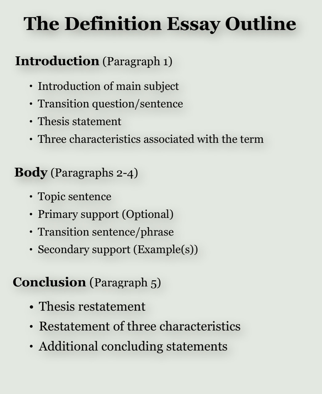 definition essay thesis statement examples