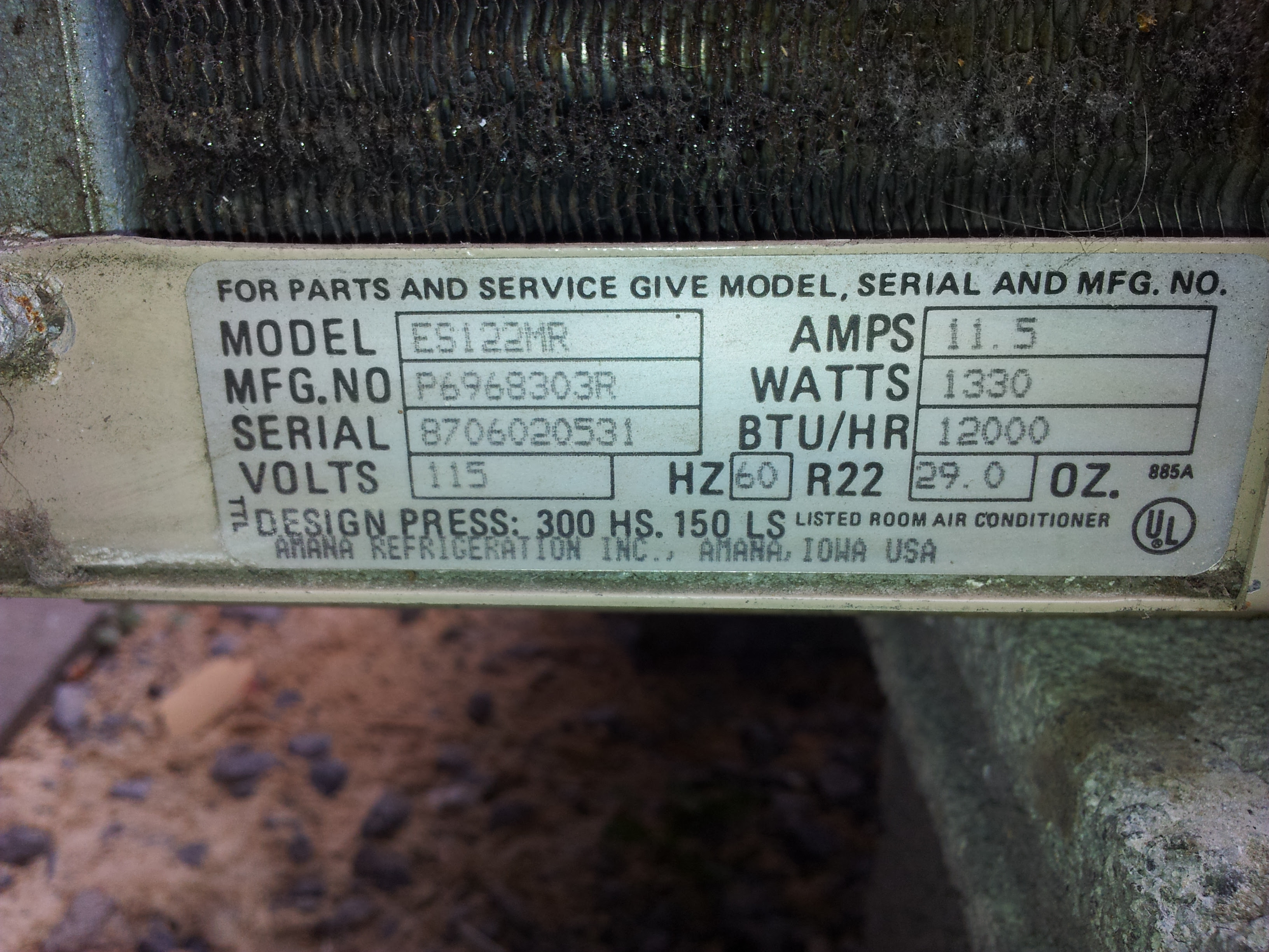 Amana serial number lookup are identical to a goodman serial number. 1987 Amana Air Conditioner Es122mr A Marketplace Of Ideas