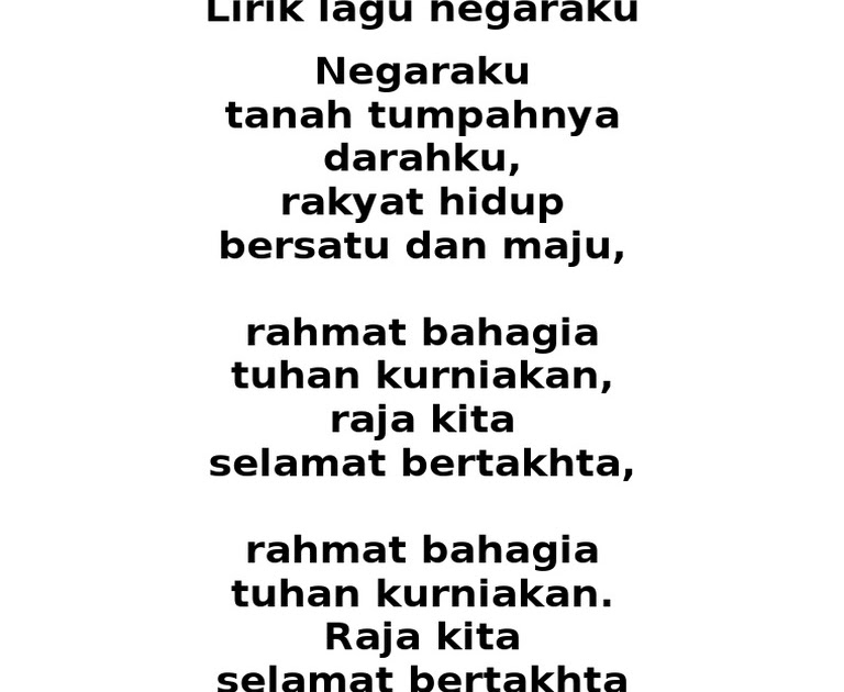 lirik lagu negaraku malaysia